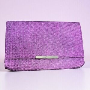 H&M Shimmering Purple Woven Clutch